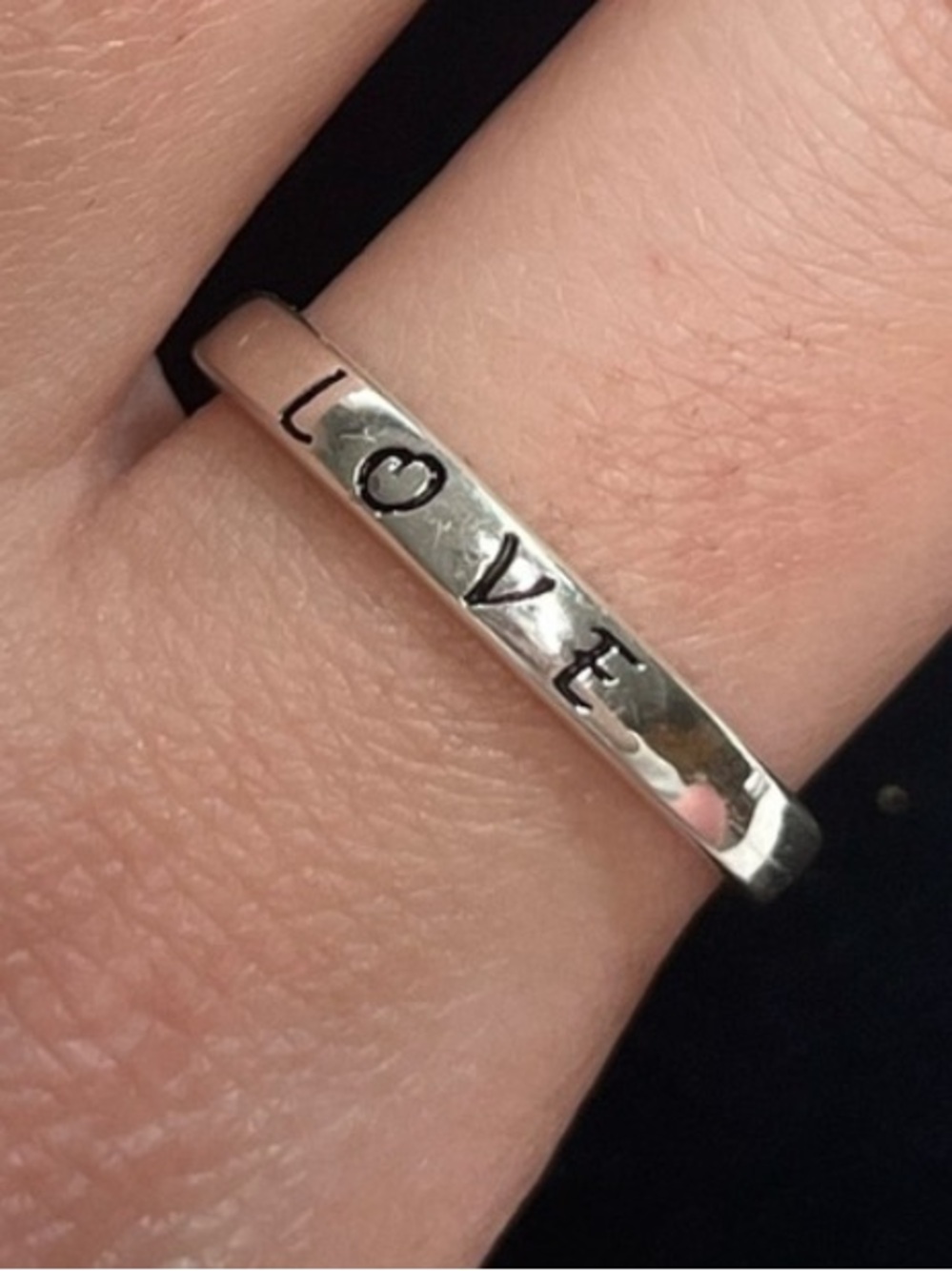 Sterling silver love ring. 925